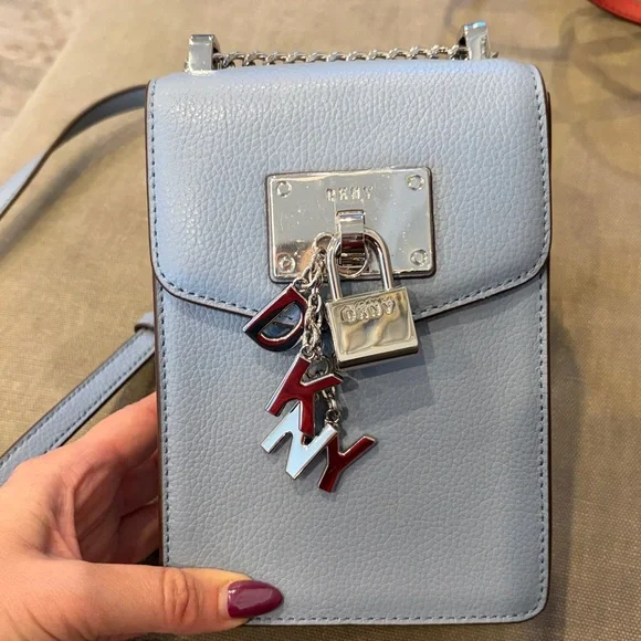 DKNY Light Blue Crossbody with Silver Details - Picture 2 of 7